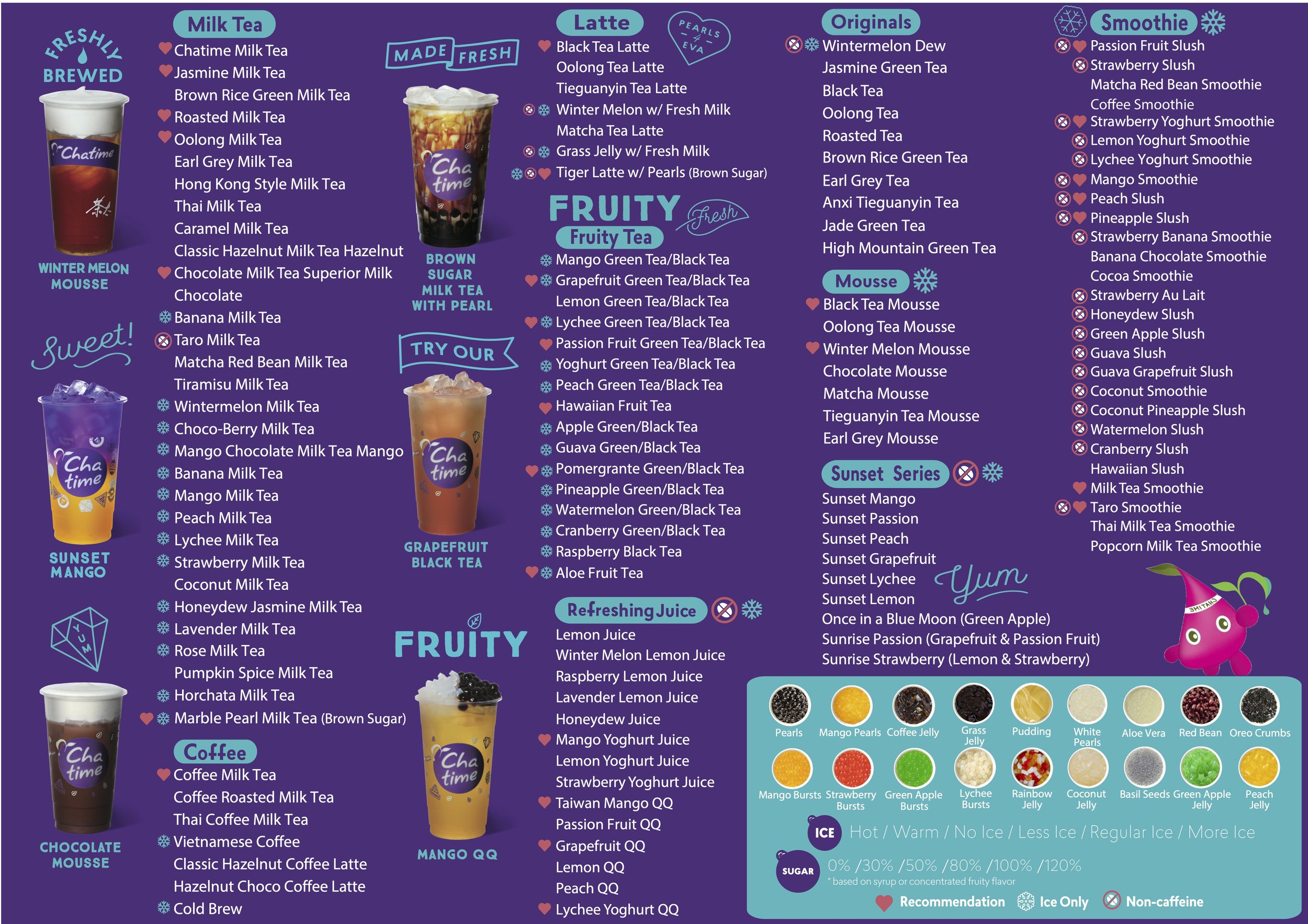 Chatime Towson Bubble Tea Menu — Chatime Maryland